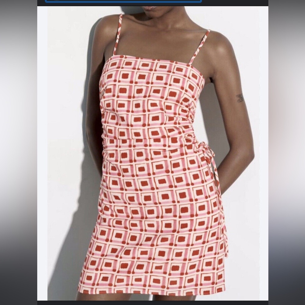 NWT Zara Printed Liken Blend Cutout Dress